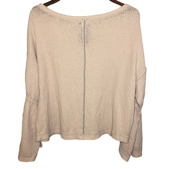 Free People We the Free Dahlia Flare Sleeve Waffle Knit Thermal Lavender S - Picture 6 of 10